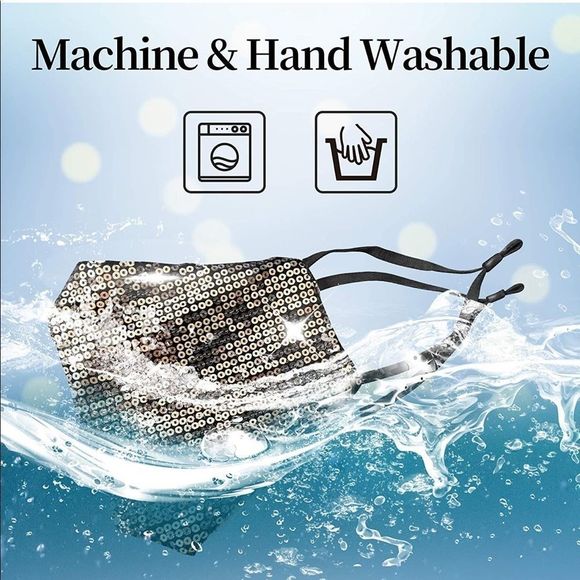 ⭐️ Bling Bling, Handmade Sequin Glitter Fashion face mask - Picture 3 of 5